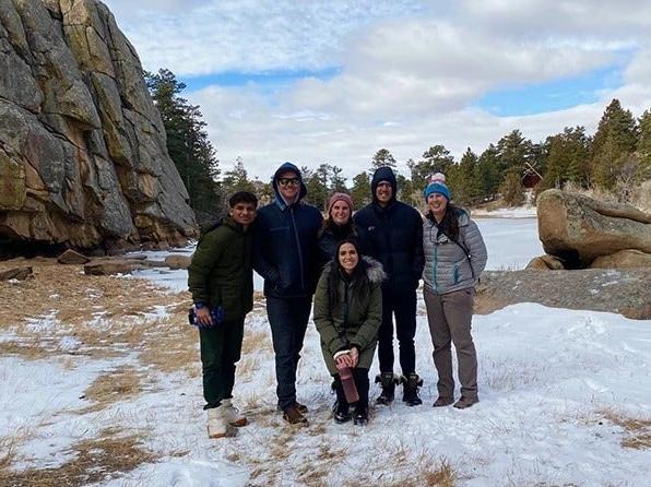 DCB student work group in front of Cliff Lake