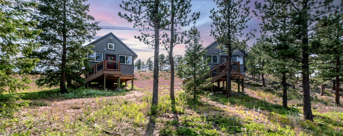 two cabins on DU's Kennedy Mountain Campus