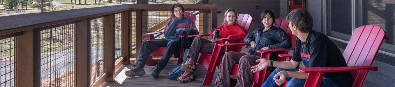 visitors sitting on patio